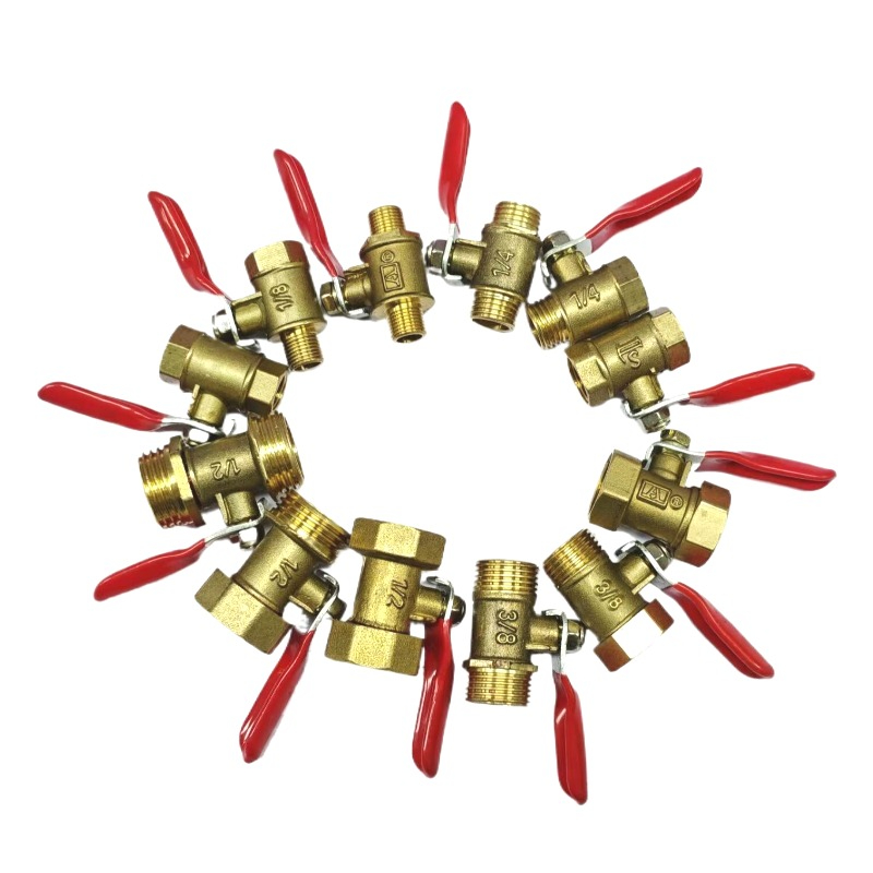Compression Fitting Brass - Válvula de esfera pequena de latão,